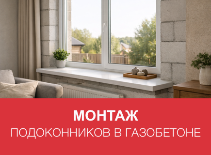 Выбор и монтаж подоконников в газобетонных домах в Калуге
